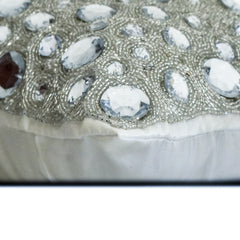 Diamonds Everywhere - Silver Art Silk Throw Pillow Cover