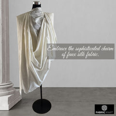 White (Crushed) Art Silk / Faux Silk Fabric By The Yard