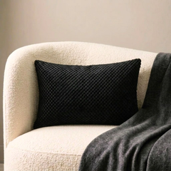 Black Velvet Decorative Lumbar Pillow Cover - Polka Haunt