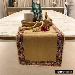 Mozambique - Beige Burlap & Cotton Decorative Table Runners