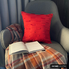 Deep Red Ocean - Deep Red Art Silk Decorative Euro Sham