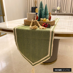 Harmony In Hemp - Green Jute Decorative Table Runner