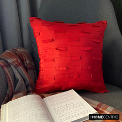 Deep Red Ocean - Deep Red Art Silk Decorative Euro Sham