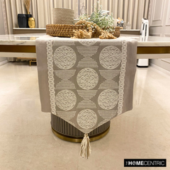 Boho Linen Dreams - Beige Linen Decorative Table Runner