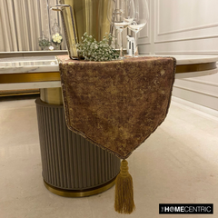Shimmer Fest Gold - Gold Suede Decorative Table Runner