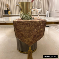 Shimmer Fest Gold - Gold Suede Decorative Table Runner