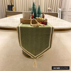 Harmony In Hemp - Green Jute Decorative Table Runner