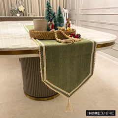Harmony In Hemp - Green Jute Decorative Table Runner