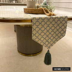 Geometrix Threads - Grey Linen Decorative Table Runner