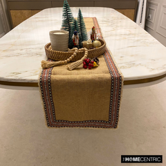 Beige Burlap & Cotton Decorative Table Runners - Mozambique