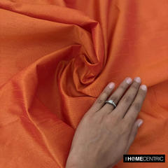 Orange Art Silk / Faux Silk Fabric By The Yard