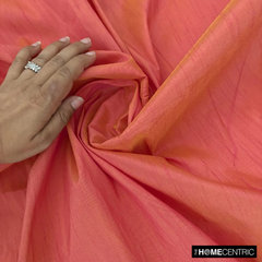 Pink & Yellow Art Silk/Faux Silk Fabric by the Yard