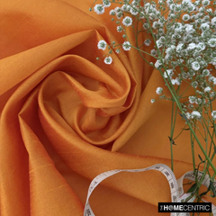 Saffron Orange Art Silk / Faux Silk Fabric By The Yard