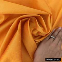 Saffron Orange Art Silk / Faux Silk Fabric By The Yard