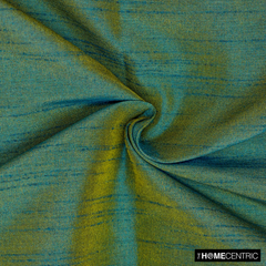 Teal and Yellow Faux Silk Fabric By The Yard