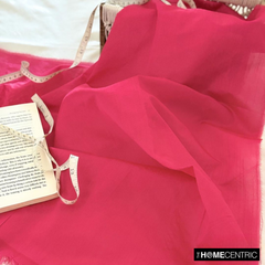 Fuchsia Pink Art Silk / Faux Silk Fabric By The Yard