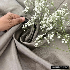 Metallic Warm Silver Art Silk / Faux Silk Fabric By The Yard