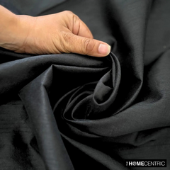 Black Art Silk / Faux Silk Fabric By The Yard