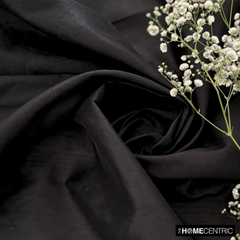 Black Art Silk / Faux Silk Fabric By The Yard