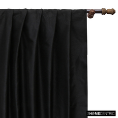 Black Art Silk / Faux Silk Fabric By The Yard