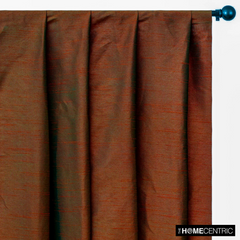 Rust And Green Art Silk / Faux Silk Fabric By The Yard