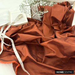 Rust Art Silk / Faux Silk Fabric By The Yard