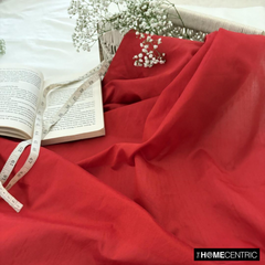 Blood Red Art Silk / Faux Silk Fabric By The Yard