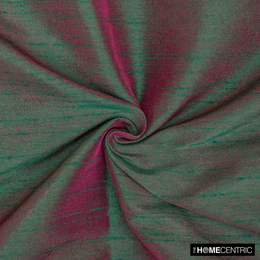Green And Fuchsia Faux Silk Fabric By The Yard