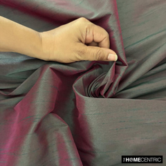 Green And Fuchsia Art Silk / Faux Silk Fabric By The Yard