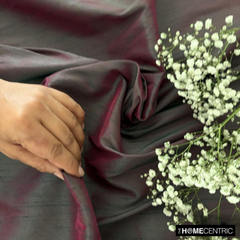 Green And Fuchsia Art Silk / Faux Silk Fabric By The Yard