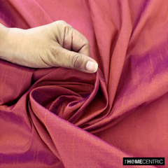 Rust And Purple Art Silk / Faux Silk Fabric By The Yard