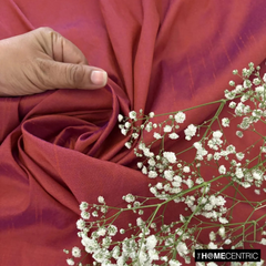 Rust And Purple Art Silk / Faux Silk Fabric By The Yard