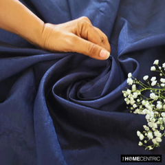 Navy Blue Art Silk / Faux Silk Fabric By The Yard