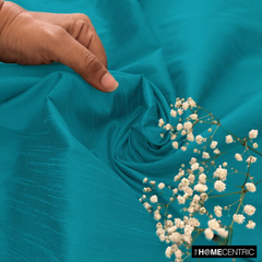 Teal Blue Art Silk/Faux Silk Fabric by the Yard