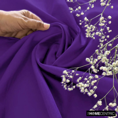 Bright Purple Art Silk / Faux Silk Fabric By The Yard