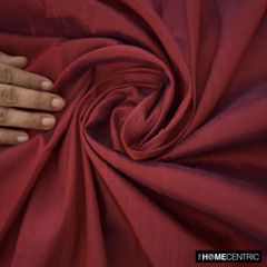 Maroon Silk Dupioni Fabric By The Yard