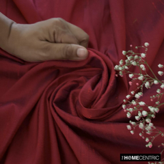 Maroon Silk Dupioni Fabric By The Yard