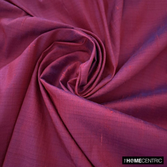 Red, Ink Blue Silk Dupioni Fabric By The Yard