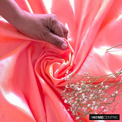 Pink, Gold Silk Dupioni Fabric By The Yard