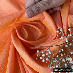 Peach Orange Silk Dupioni Fabric By The Yard