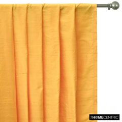 Bright Saffron Yellow Silk Dupioni Fabric By The Yard
