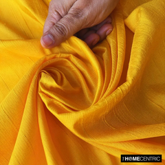 Bright Saffron Yellow Silk Dupioni Fabric By The Yard