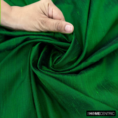 Forest Green Silk Dupioni Fabric By The Yard