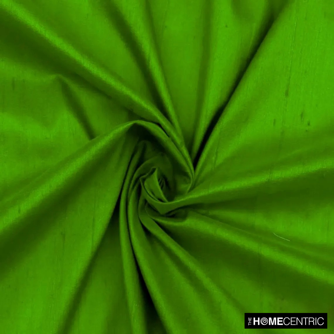 Grass Green Silk Dupioni Fabric By The Yard