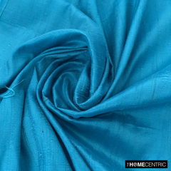 Peacock Blue Silk Dupioni Fabric By The Yard