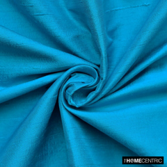 Peacock Blue Silk Dupioni Fabric By The Yard