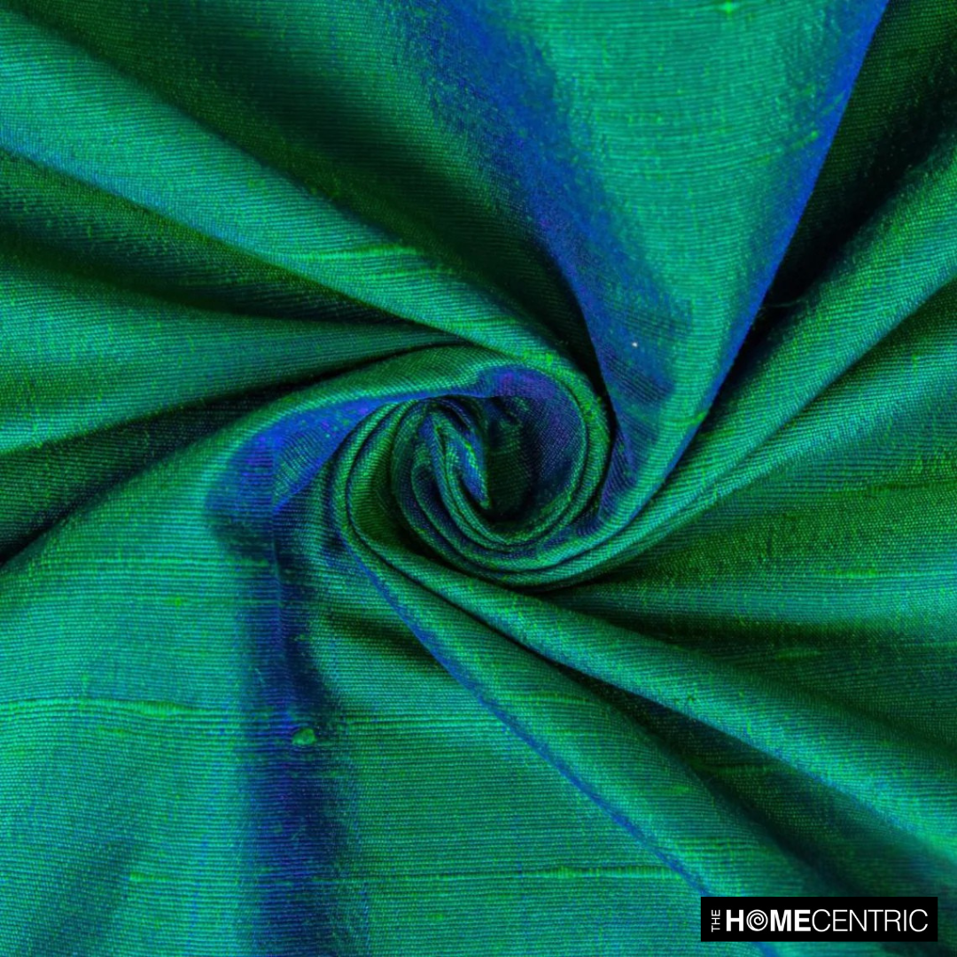 Peacock Silk Dupioni Fabric By The Yard