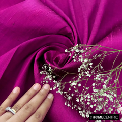 Dark Fuchsia Pink 100% Pure Silk Dupioni Fabric By The Yard