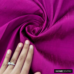 Dark Fuchsia Pink 100% Pure Silk Dupioni Fabric By The Yard