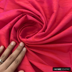 Pink, Orange 100% Pure Silk Dupioni Fabric By The Yard